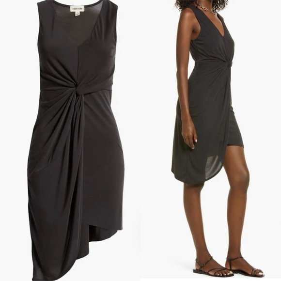 NWT Open Edit Drape Twist V-Neck Sheath Dress Size 1X - Picture 1 of 9